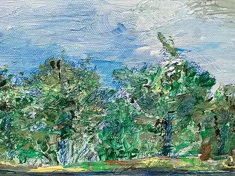 Sommer an der Elbe - Leinwand. Acril - 50cm x 40cm