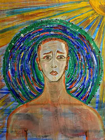 Sorgen um die Welt - Holzplatte. Acryl - 61cm x 75cm