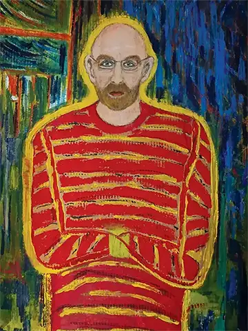 Hartmut in America - Hartkarton. Öl - 82cm x 104cm